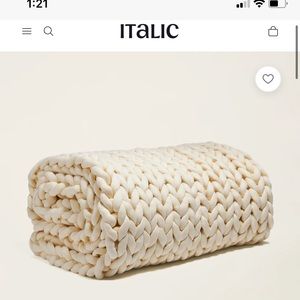 Italic Ivory Chunky Knit Weighted Blanket